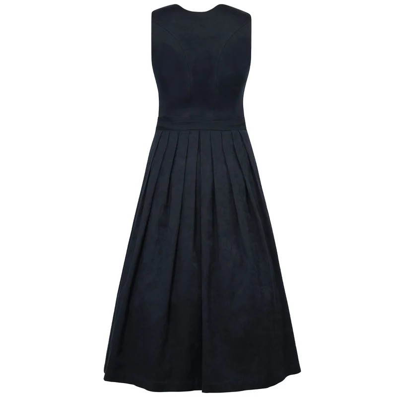 MarJo Dirndl Rosenau Midnight Gerader Ausschnitt Knöpfe 75cm
