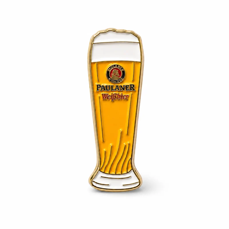 Anstecker Paulaner Weißbierglas