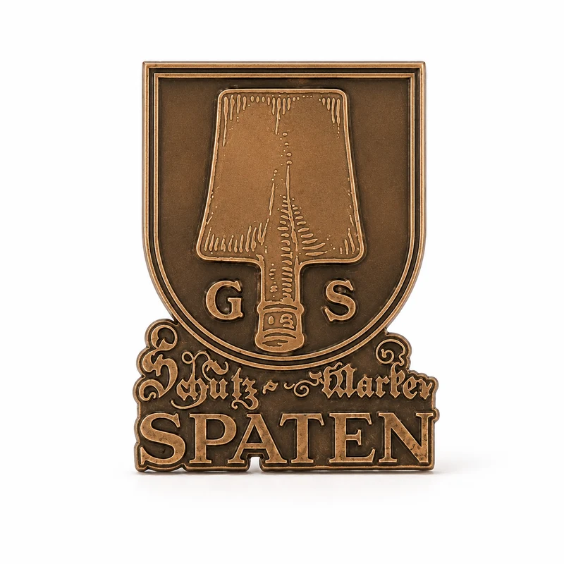 Anstecker Spaten Logo klein bronze