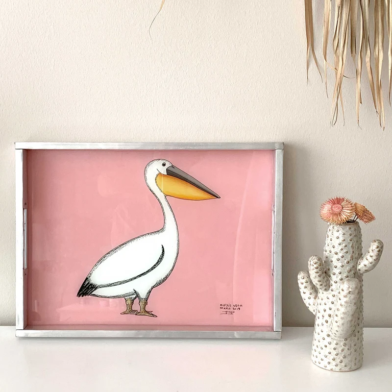 Dekotablett "Pelikan"