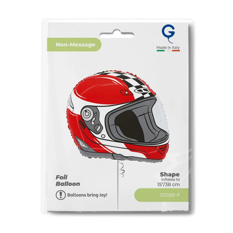15" Folienballon Shape Motorrad Helm | 38 cm