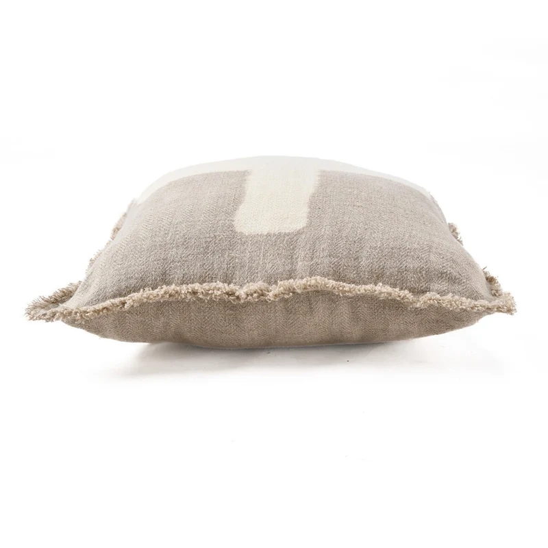 Boho Kissenbezug Kreuz Naturweiß