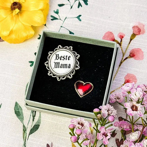 Beste Mama & Herz Pin | Doppelpackerl