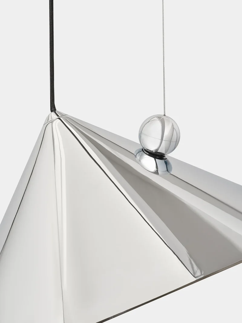 Pose - Silberfarbene Hängeleuchte, ø43 cm