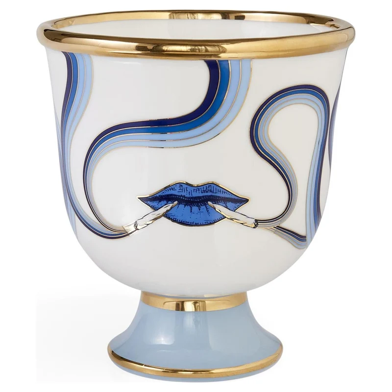 Bowl DRUGGIST PEDESTAL weiß/blau