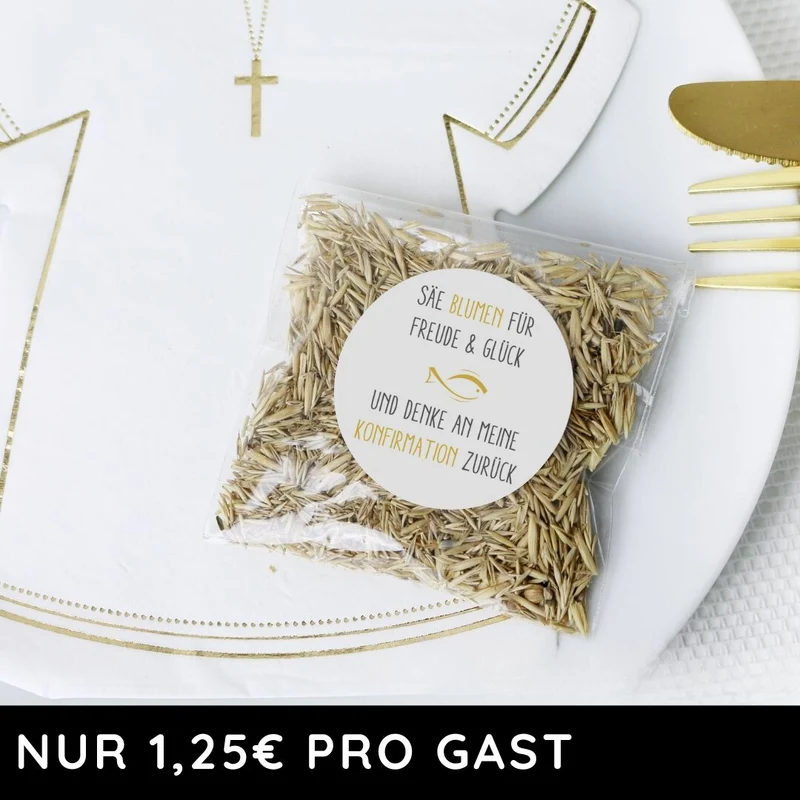 Gastgeschenk Set Blumensamen Konfirmation Fisch (24 Stück)