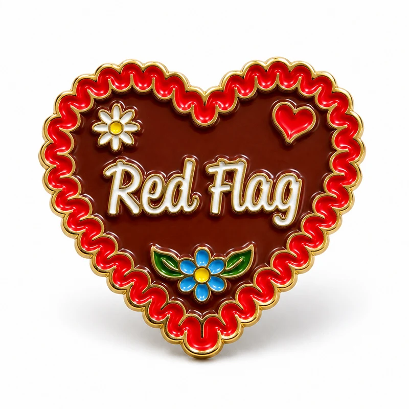 Anstecker Lebkuchenherz "Red Flag"