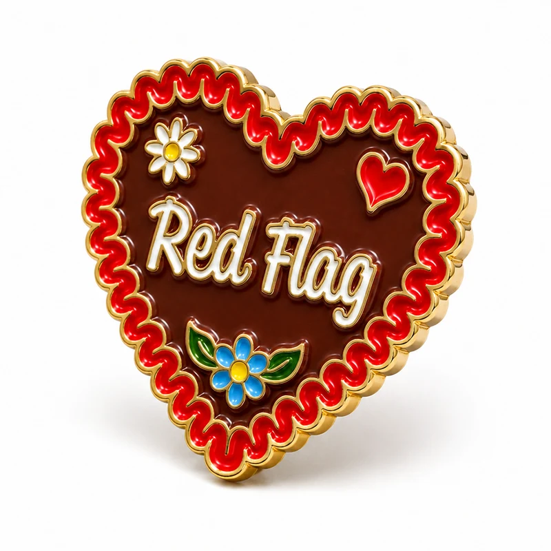 Anstecker Lebkuchenherz "Red Flag"
