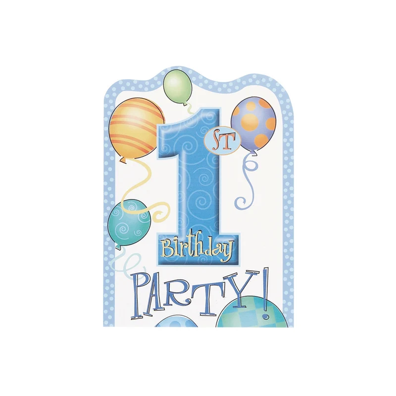 Einladung 1. Geburtstag blau