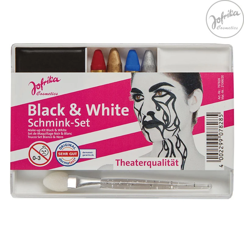 Jofrika Karneval Schmink-Set "Black & White" 707828 | Theater Qualität