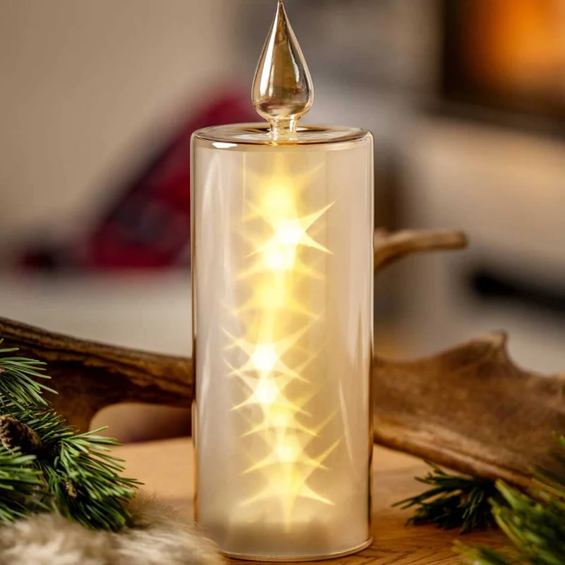 LED Kerze CAPANNA 27 cm gold