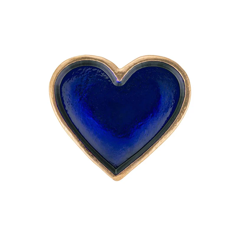 blaues Herz Pin | gold