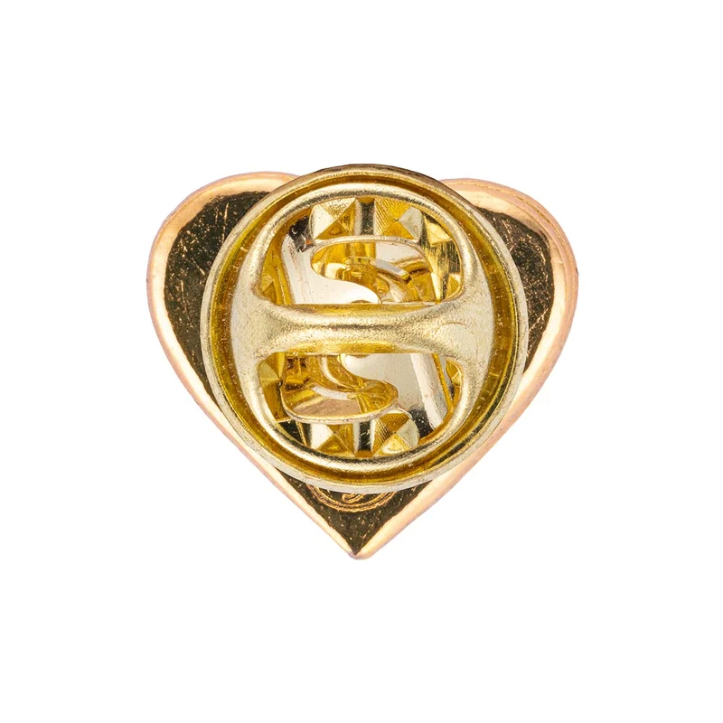 rotes Herz Pin | gold
