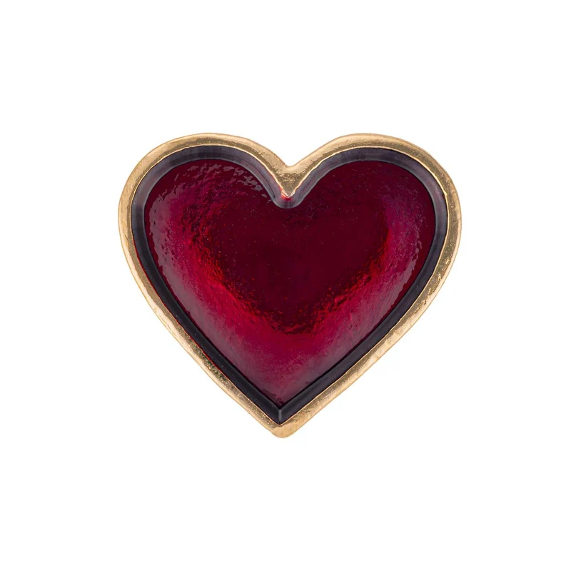 rotes Herz Pin | gold