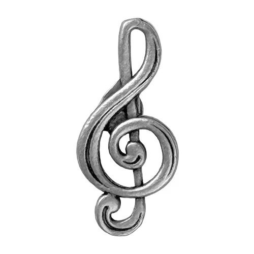 Notenschlüssel Pin | altsilber