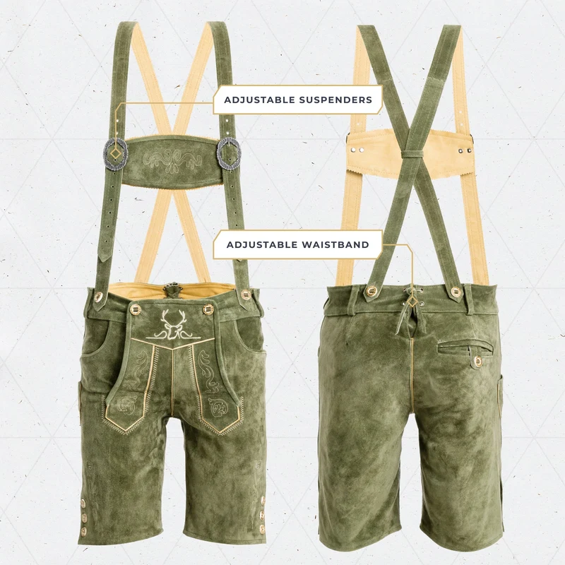 Lederhosen Men Short Green