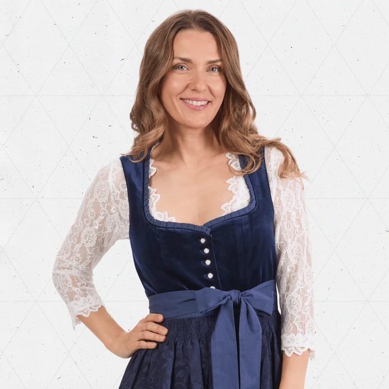 Dirndl Blouse 3/4 Sleeve White Lace
