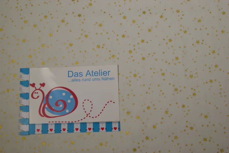 BW-Druckstoff Weihnachten Sterne, weiss/gold