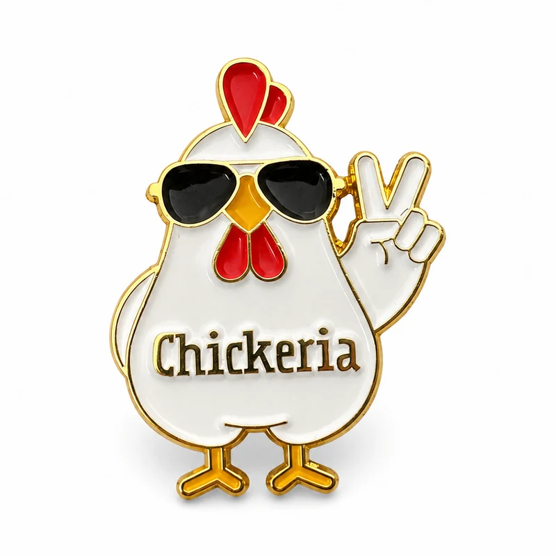 Anstecker Spruch "Chickeria" bunt