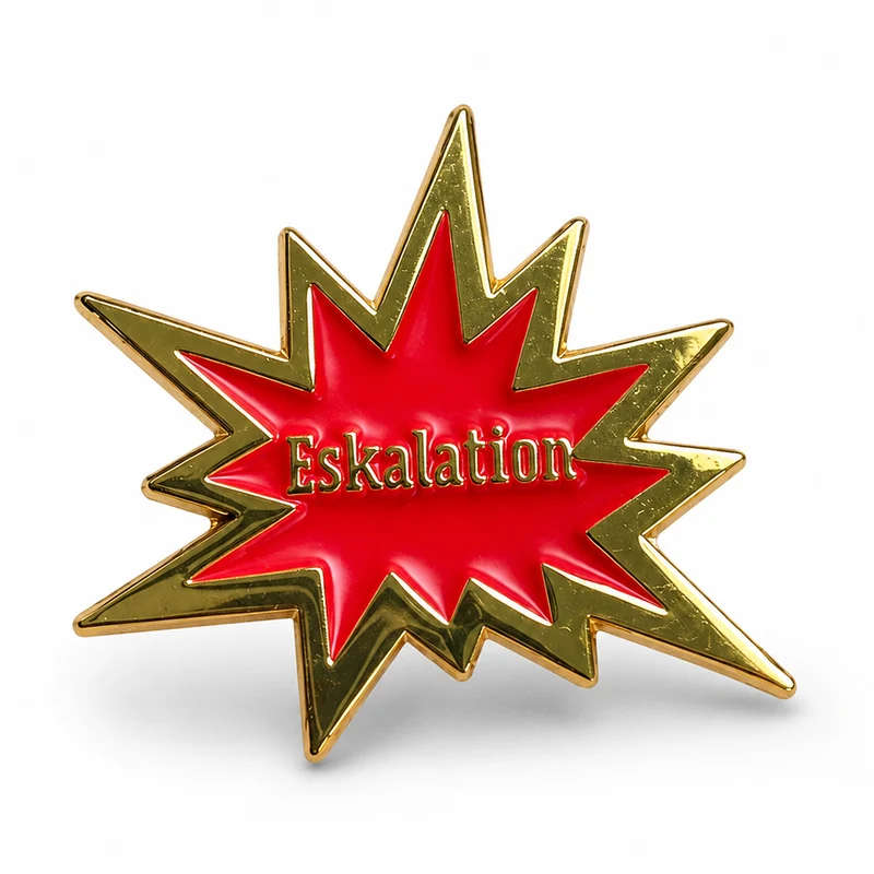Anstecker Spruch "Eskalation" bunt