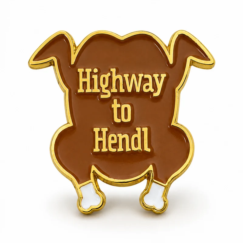 Anstecker Spruch "Highway to Hendl" bunt