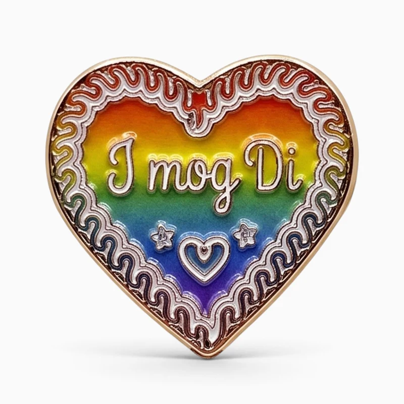 Ansteck-Pin "Regenbogen-Herzerl"