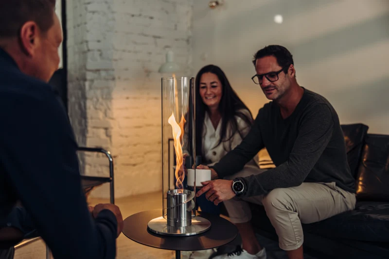 Höfats Spin Tischfeuer silber