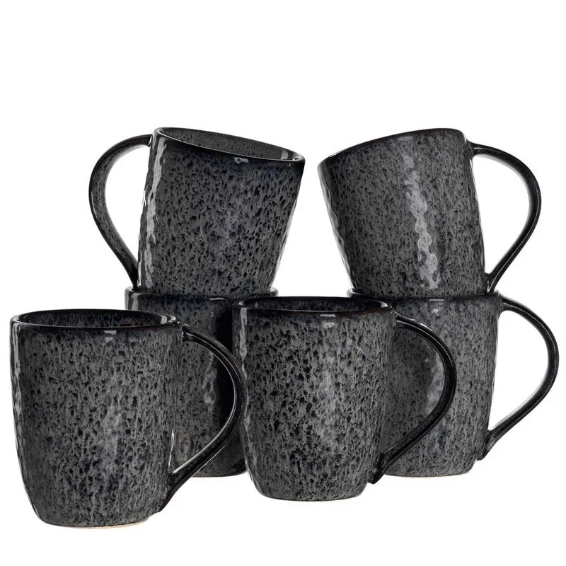 Keramiktasse MATERA 430 ml anthrazit 6er-Set
