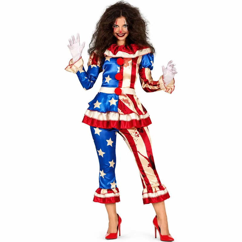 Halloween Damen Kostüm "Horror Clown USA" | 2-tlg.