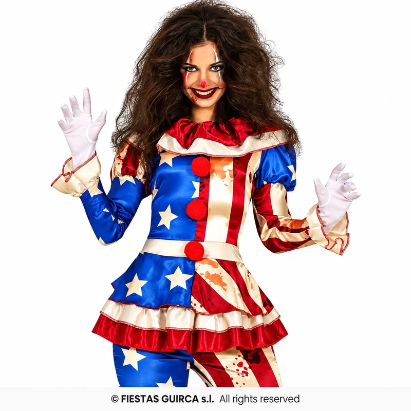 Halloween Damen Kostüm "Horror Clown USA" | 2-tlg.