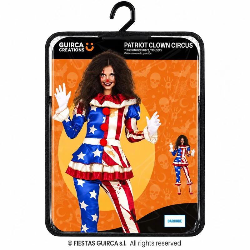 Halloween Damen Kostüm "Horror Clown USA" | 2-tlg.