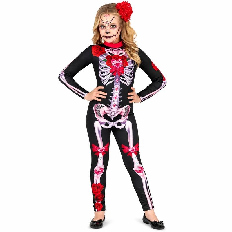 Halloween Kinderkostüm "Skelett Catrina" | Overall