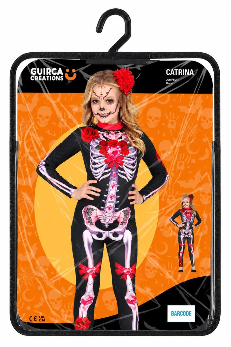 Halloween Kinderkostüm "Skelett Catrina" | Overall