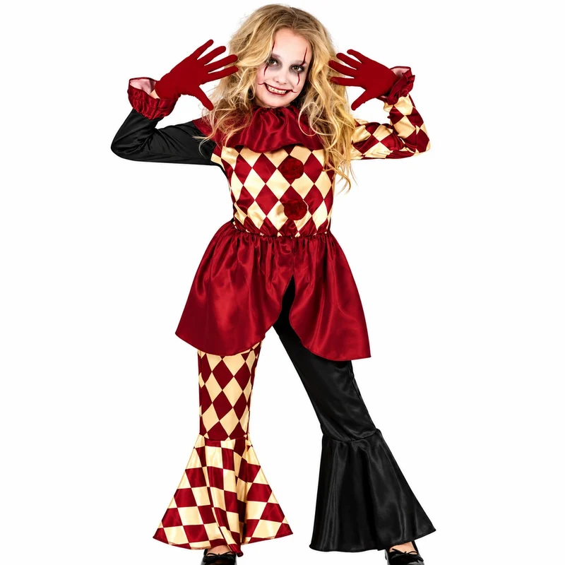 Halloween Kinderkostüm "Horror Clown Black Red" | 3-tlg.