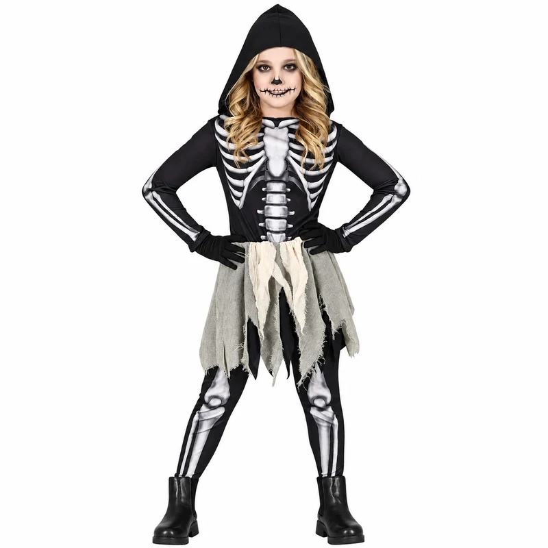 Halloween Kinderkostüm "Skelett Girl" | Kleid und Hose