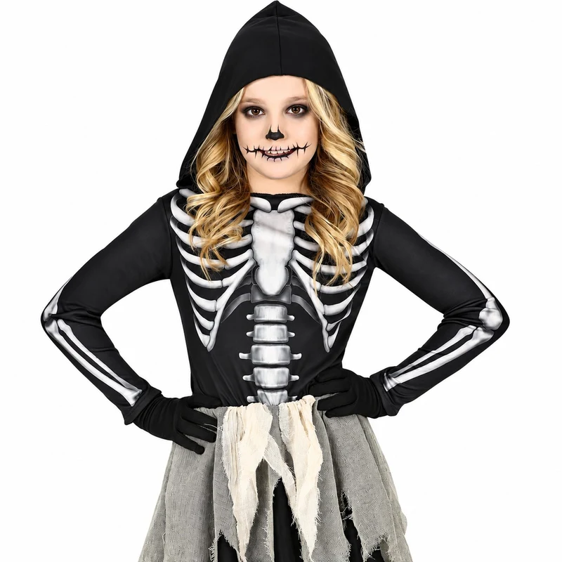 Halloween Kinderkostüm "Skelett Girl" | Kleid und Hose