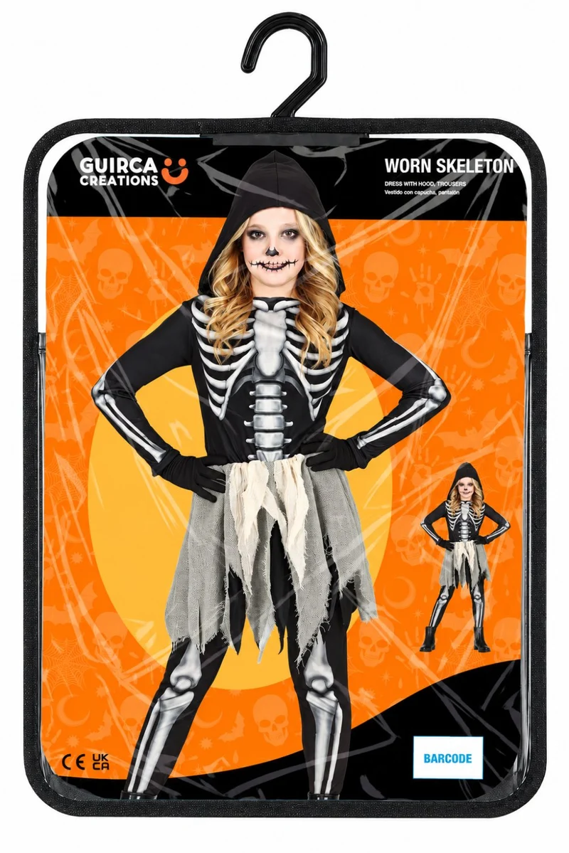 Halloween Kinderkostüm "Skelett Girl" | Kleid und Hose