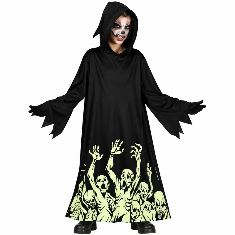 Halloween Kinderkostüm "Sensenmann" | Glow in the Dark
