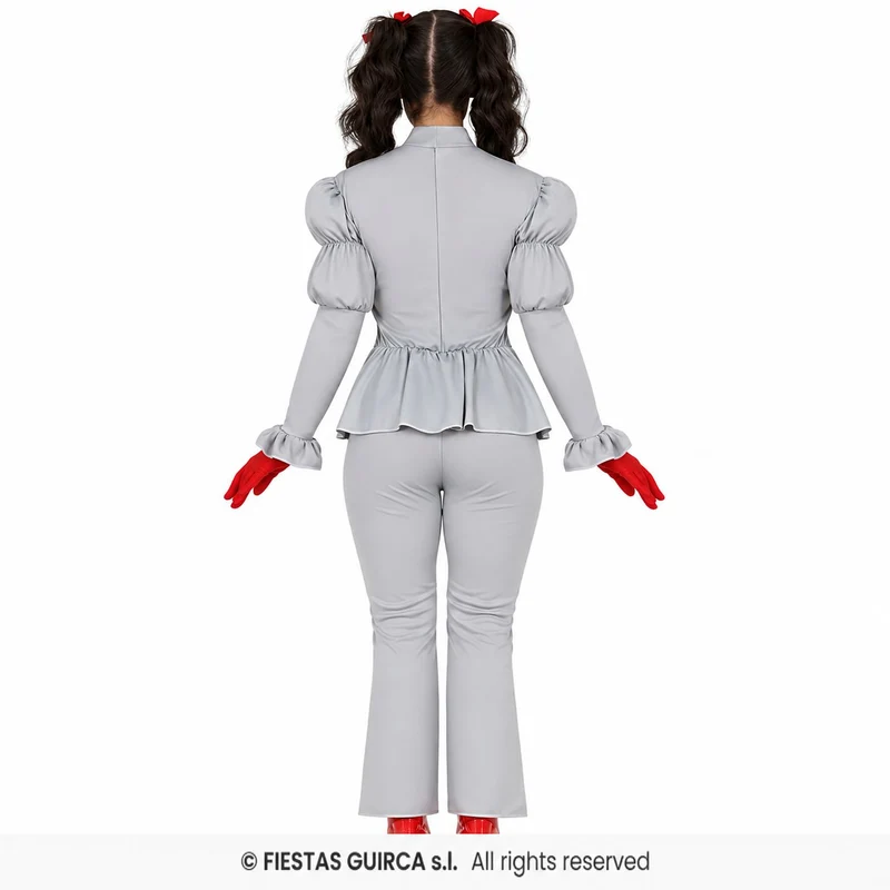 Halloween Damen Kostüm "Horror Clown Grey" | 2-tlg.