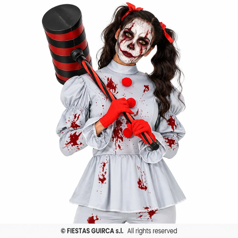 Halloween Damen Kostüm "Horror Clown Grey" | 2-tlg.