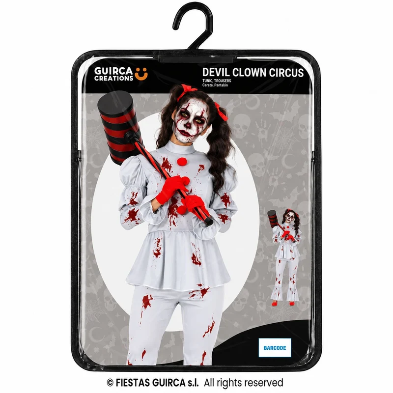 Halloween Damen Kostüm "Horror Clown Grey" | 2-tlg.