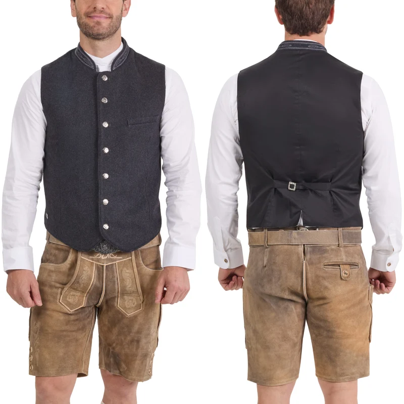 Lederhosen Vest Men Gray