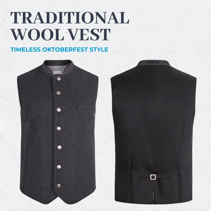 Lederhosen Vest Men Gray