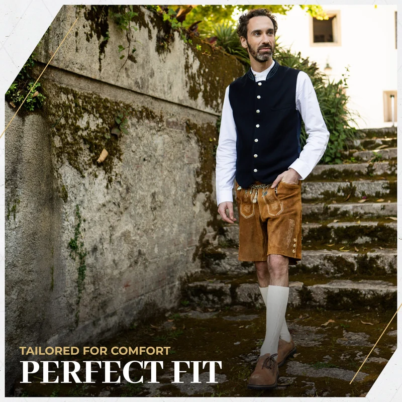 Lederhosen Vest Men Gray