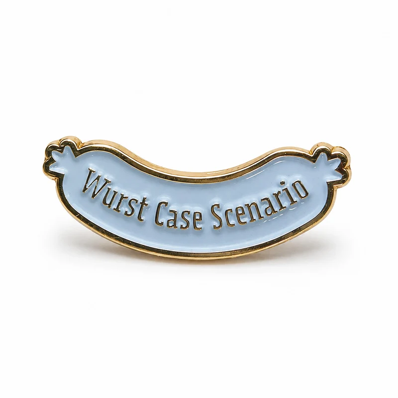 Anstecker Spruch "Wurst Case Scenario" bunt