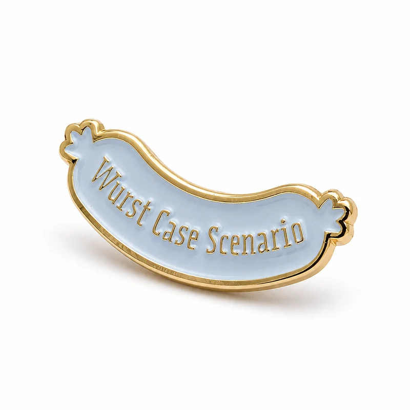 Anstecker Spruch "Wurst Case Scenario" bunt