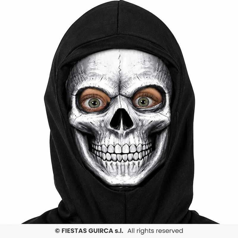 Halloween Kinderkostüm "Skelett mit Kapuze" | Schwarz