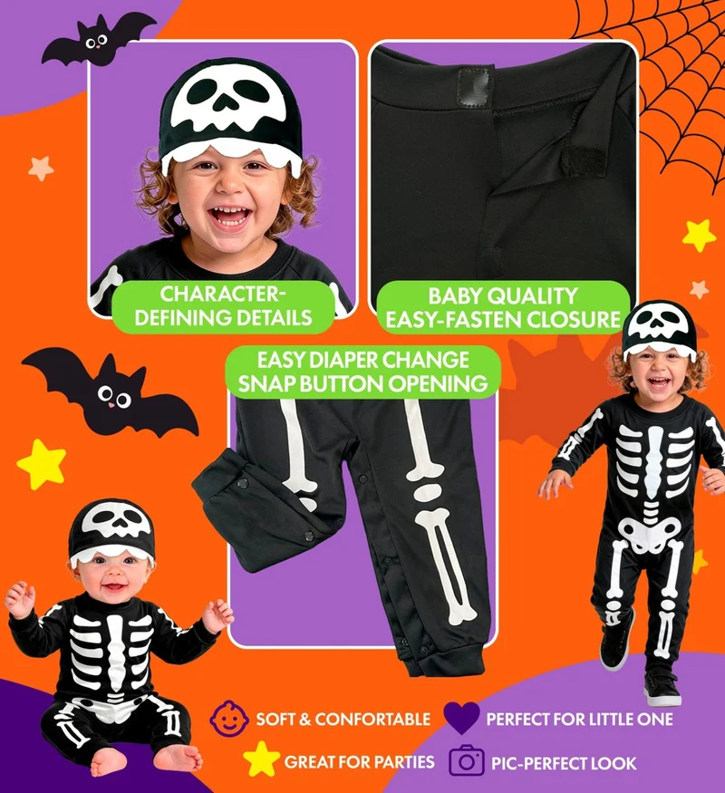 Halloween Babykostüm "Süßes Skelett" für Kinder | 2-tlg.
