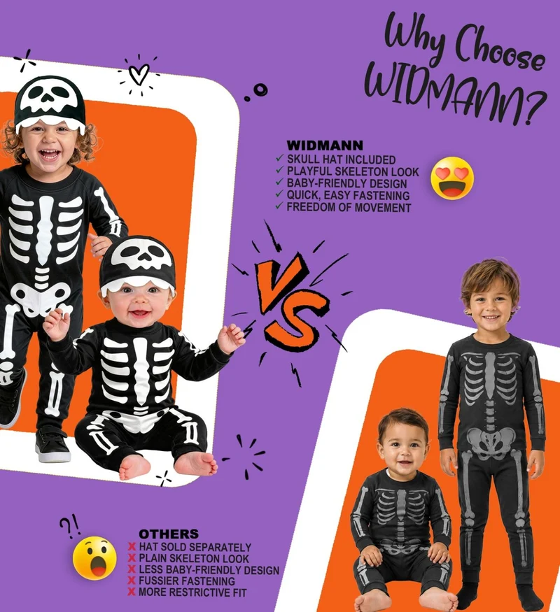 Halloween Babykostüm "Süßes Skelett" für Kinder | 2-tlg.