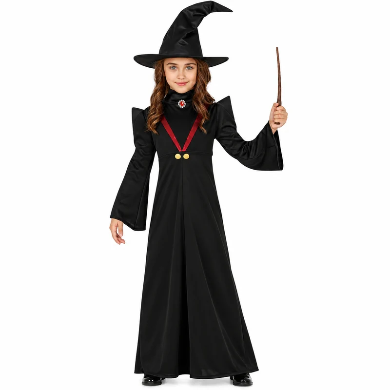 Halloween Kinderkostüm "Magierin" | Hexenhut und Kleid